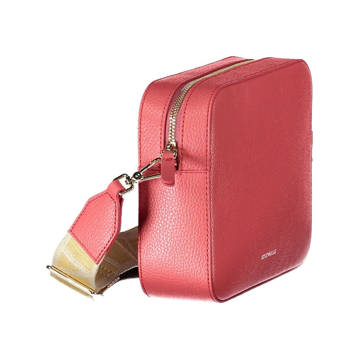 Coccinelle | Chic Pink Leather Shoulder Handbag with Logo Accents| McRichard Designer Brands   