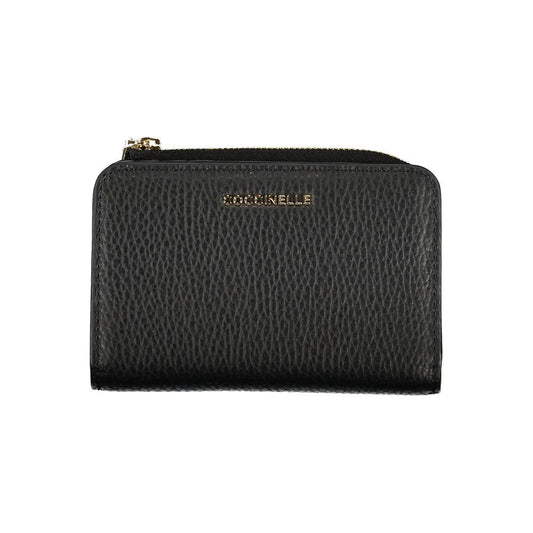 Coccinelle Elegant Black Leather Double Compartment Wallet elegant-black-leather-double-compartment-wallet