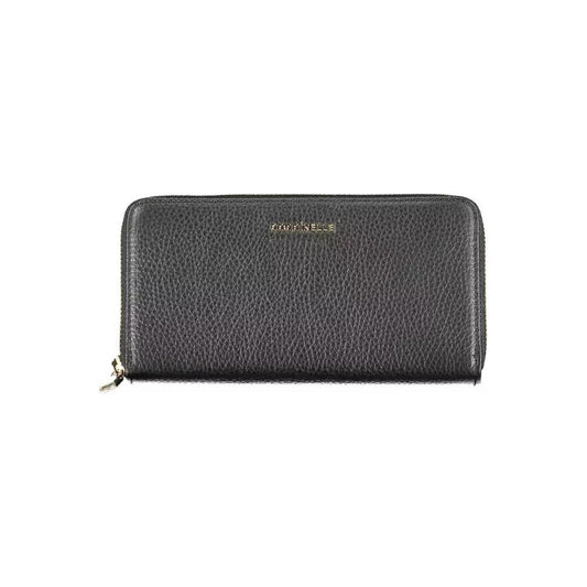 Coccinelle Elegant Black Leather Wallet with Multiple Compartments elegant-black-leather-wallet-with-multiple-compartments