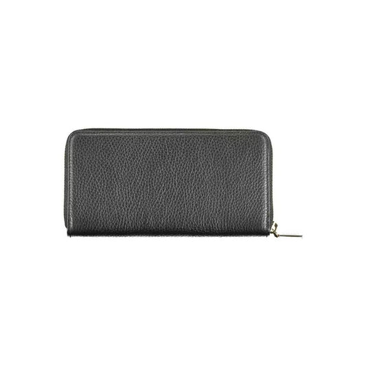 Coccinelle Elegant Black Leather Wallet with Multiple Compartments elegant-black-leather-wallet-with-multiple-compartments