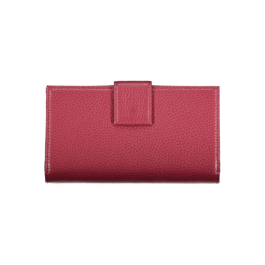 Coccinelle | Elegant Dual-Compartment Pink Leather Wallet| McRichard Designer Brands   