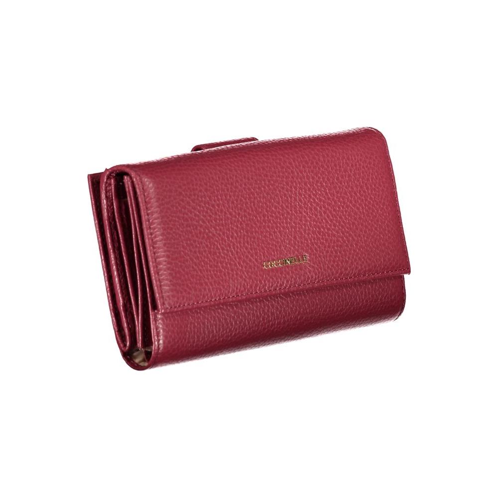 Coccinelle | Elegant Dual-Compartment Pink Leather Wallet| McRichard Designer Brands   