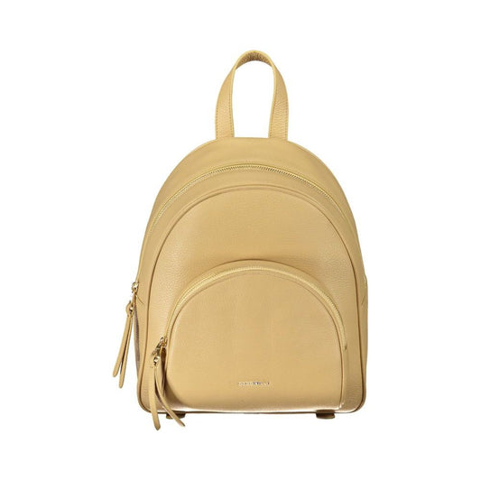 Coccinelle Beige Leather Backpack beige-leather-backpack