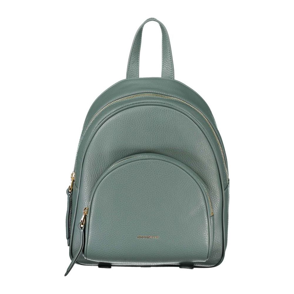 Coccinelle Chic Green Leather Backpack with Adjustable Straps chic-green-leather-backpack-with-adjustable-straps