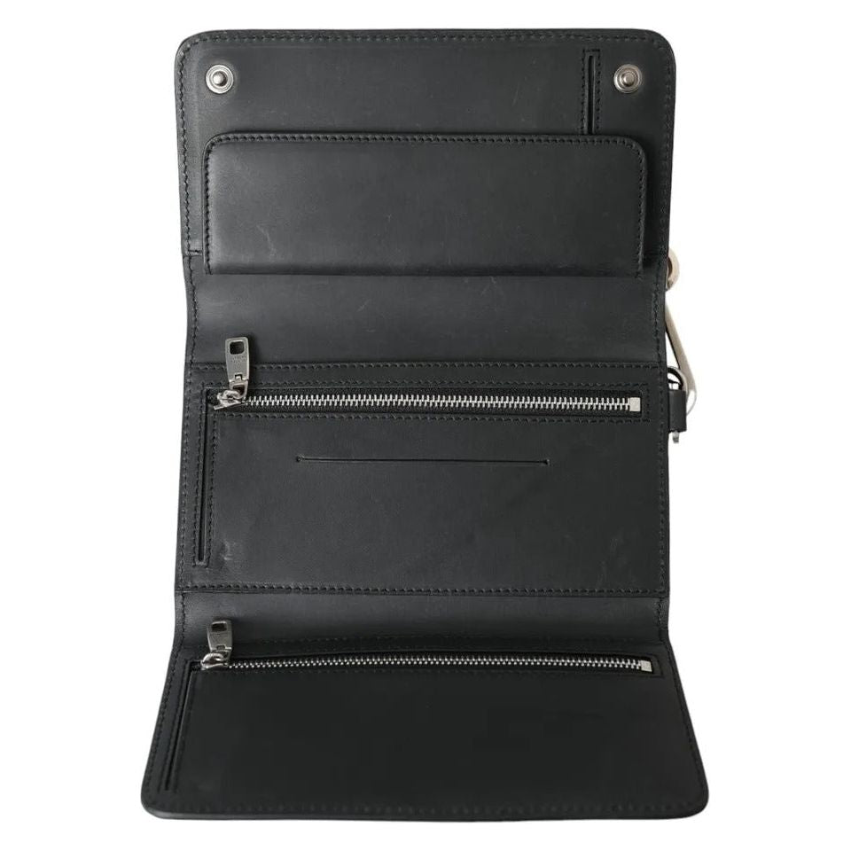 Dolce & Gabbana Black Leather Logo Embossed Men Mini Shoulder Bag black-leather-logo-embossed-men-mini-shoulder-bag