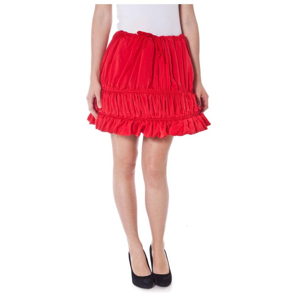 Denny Rose Red Polyester Skirt red-polyester-skirt