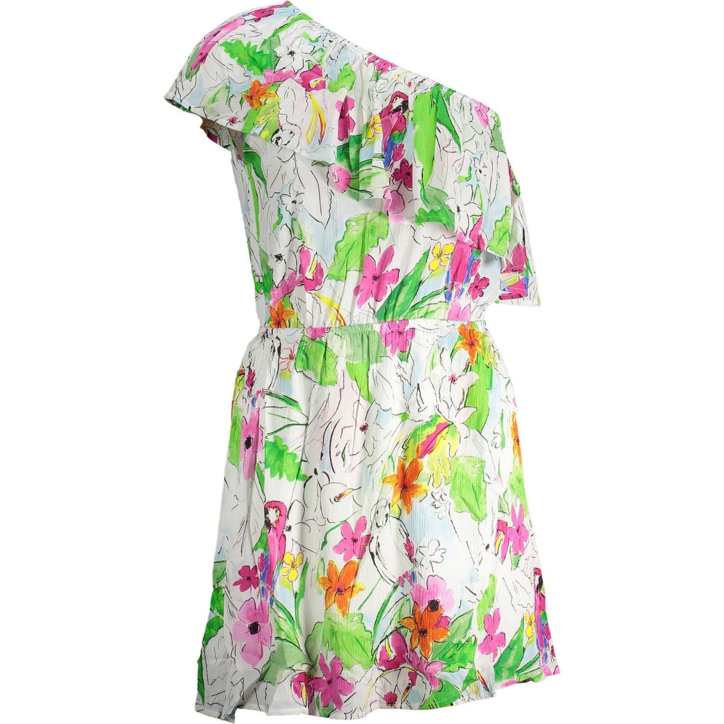 Desigual Chic One-Shoulder Short Dress with Contrasting Details chic-one-shoulder-short-dress-with-contrasting-details