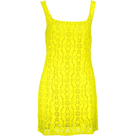 Desigual Chic Yellow Square Neck Sleeveless Dress chic-yellow-square-neck-sleeveless-dress