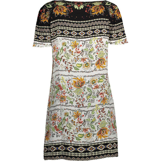 Desigual Elegant V-Neck Short Dress with Logo Detail elegant-v-neck-short-dress-with-logo-detail