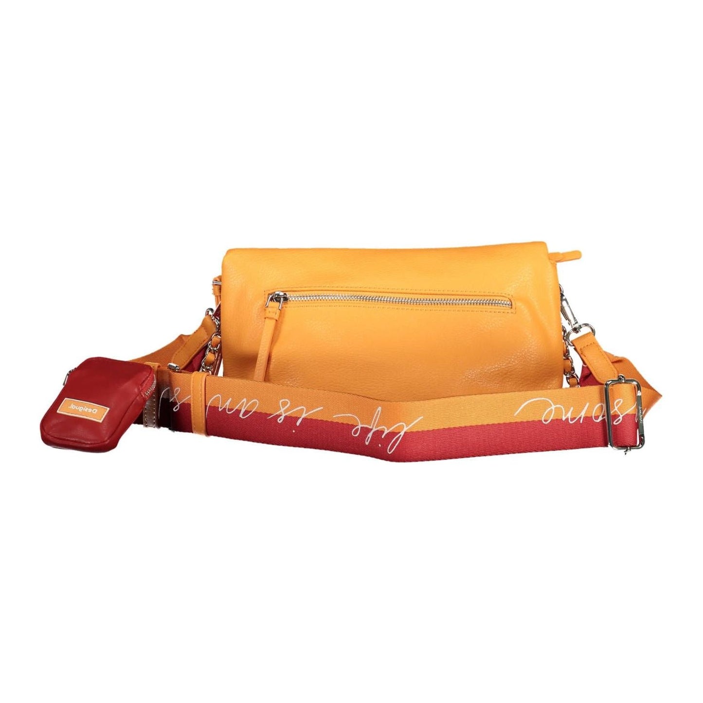Vibrant Orange Polyurethane Handbag