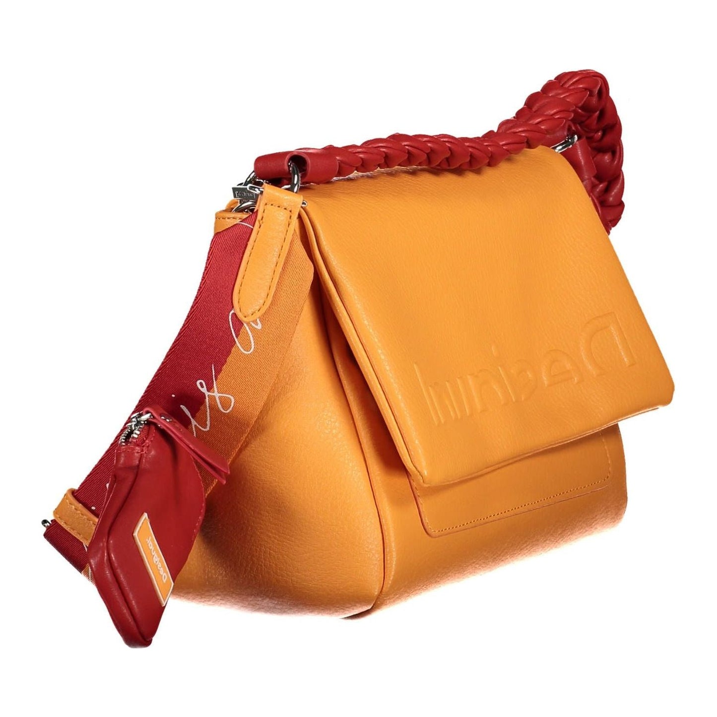 Chic Orange Polyurethane Crossbody Bag