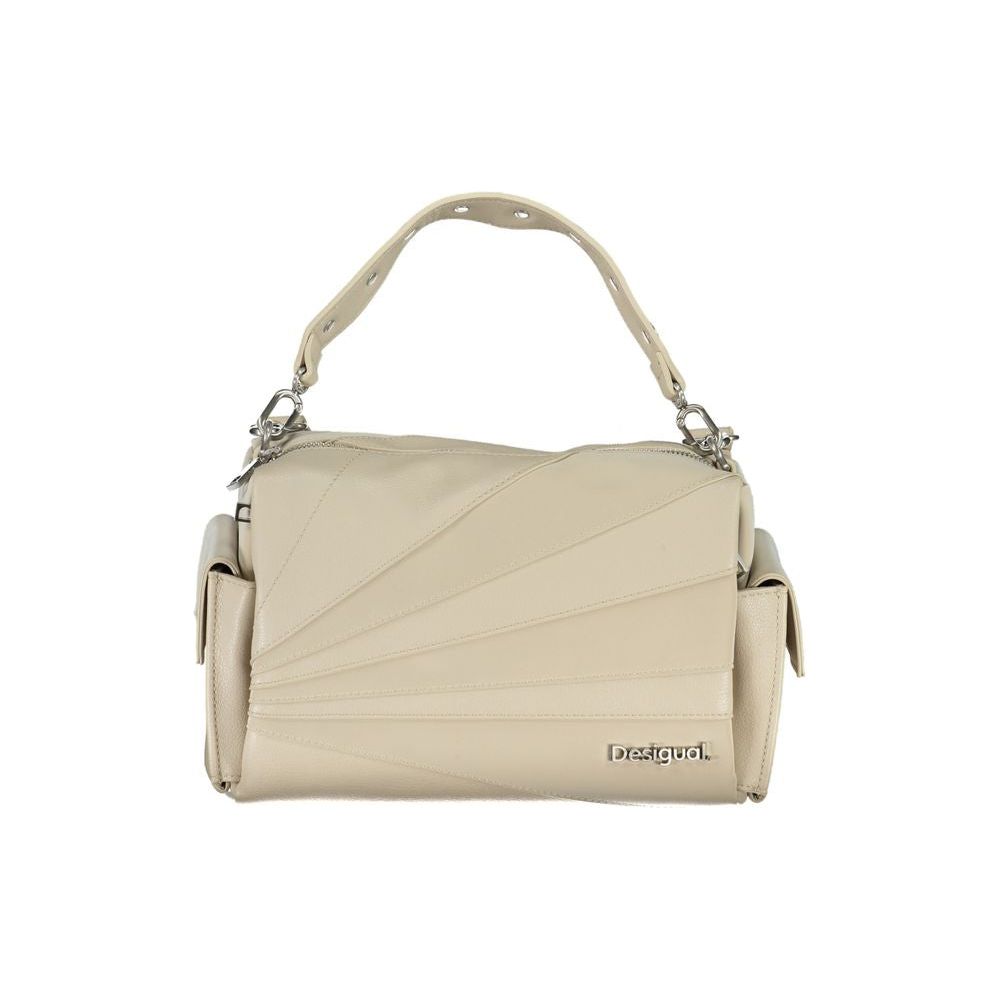 Desigual Beige Polyethylene Handbag beige-polyethylene-handbag-33