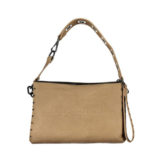Desigual Beige Polyethylene Handbag beige-polyethylene-handbag-22