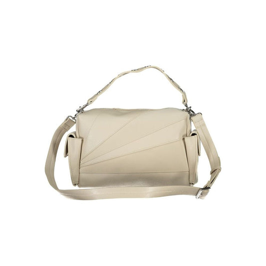 Desigual Beige Polyethylene Handbag beige-polyethylene-handbag-33