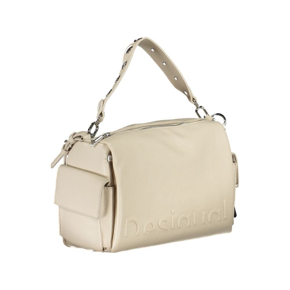 Desigual Beige Polyethylene Handbag beige-polyethylene-handbag-23
