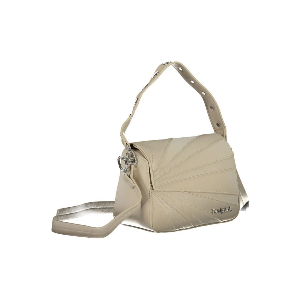 Desigual Beige Polyethylene Handbag beige-polyethylene-handbag-31