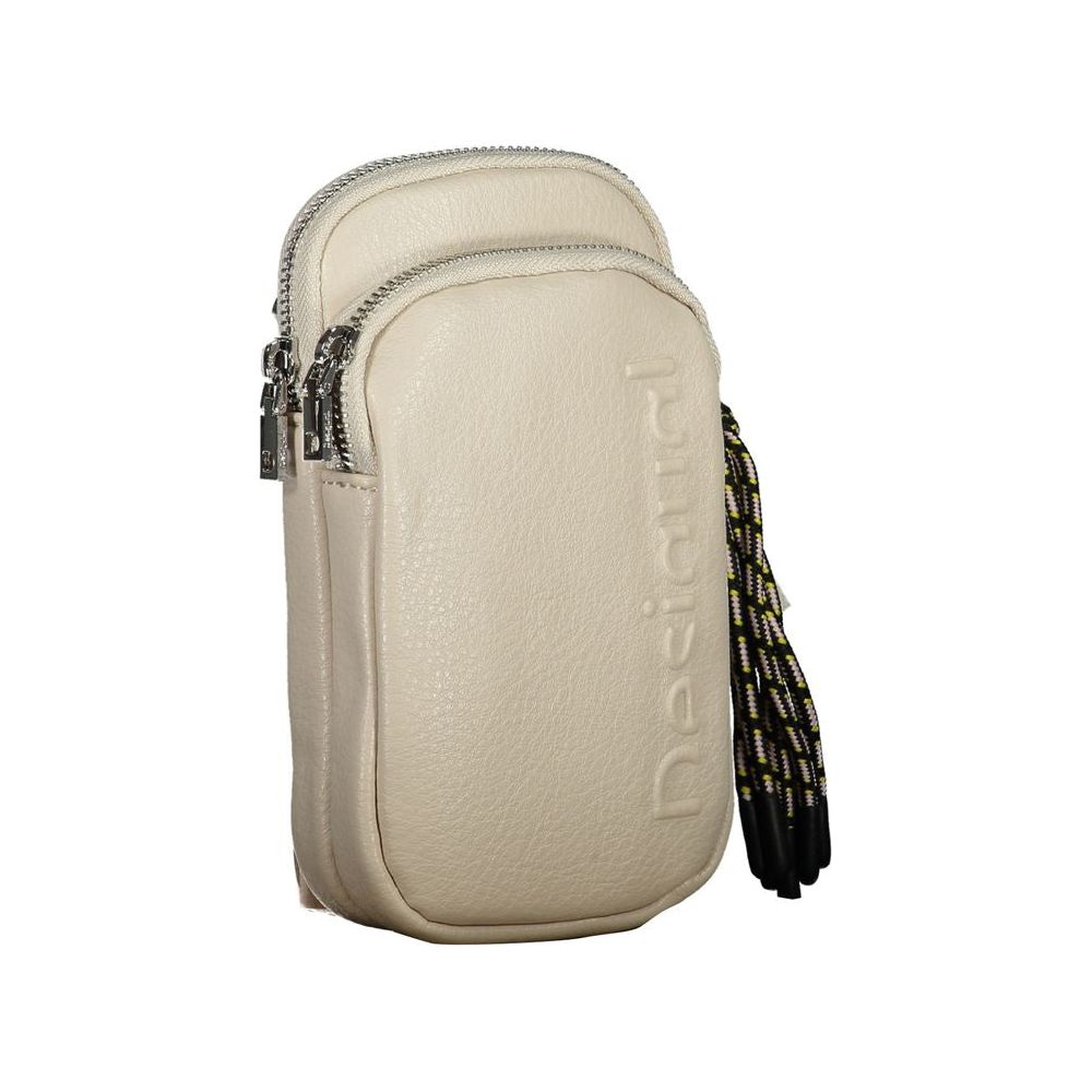 Desigual Beige Polyethylene Handbag beige-polyethylene-handbag-22