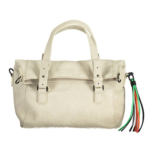 Chic White Contrasting Detail Handbag
