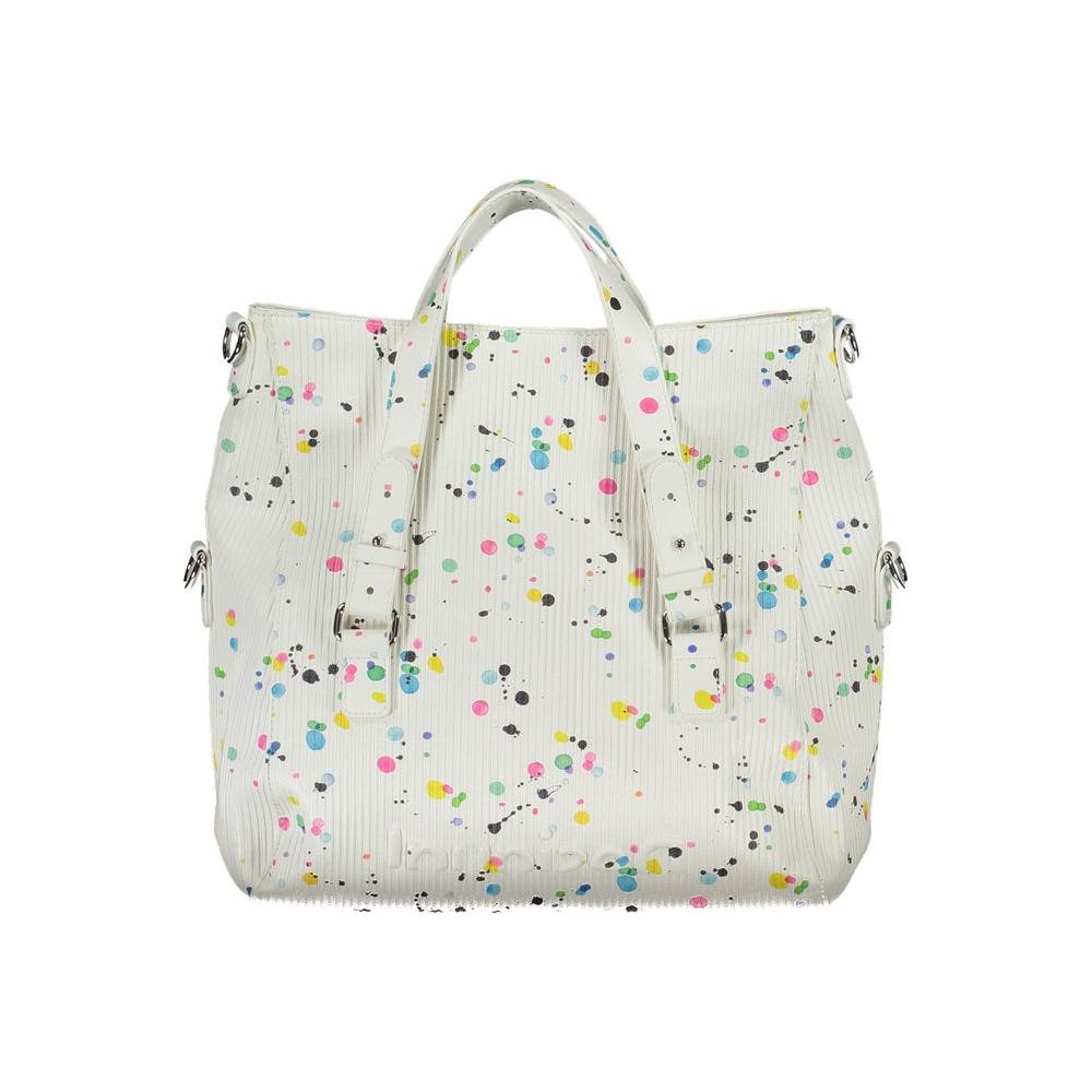 Chic White Contrasting Detail Handbag