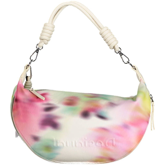Desigual | Chic White Expandable Handbag with Contrasting Accents| McRichard Designer Brands   