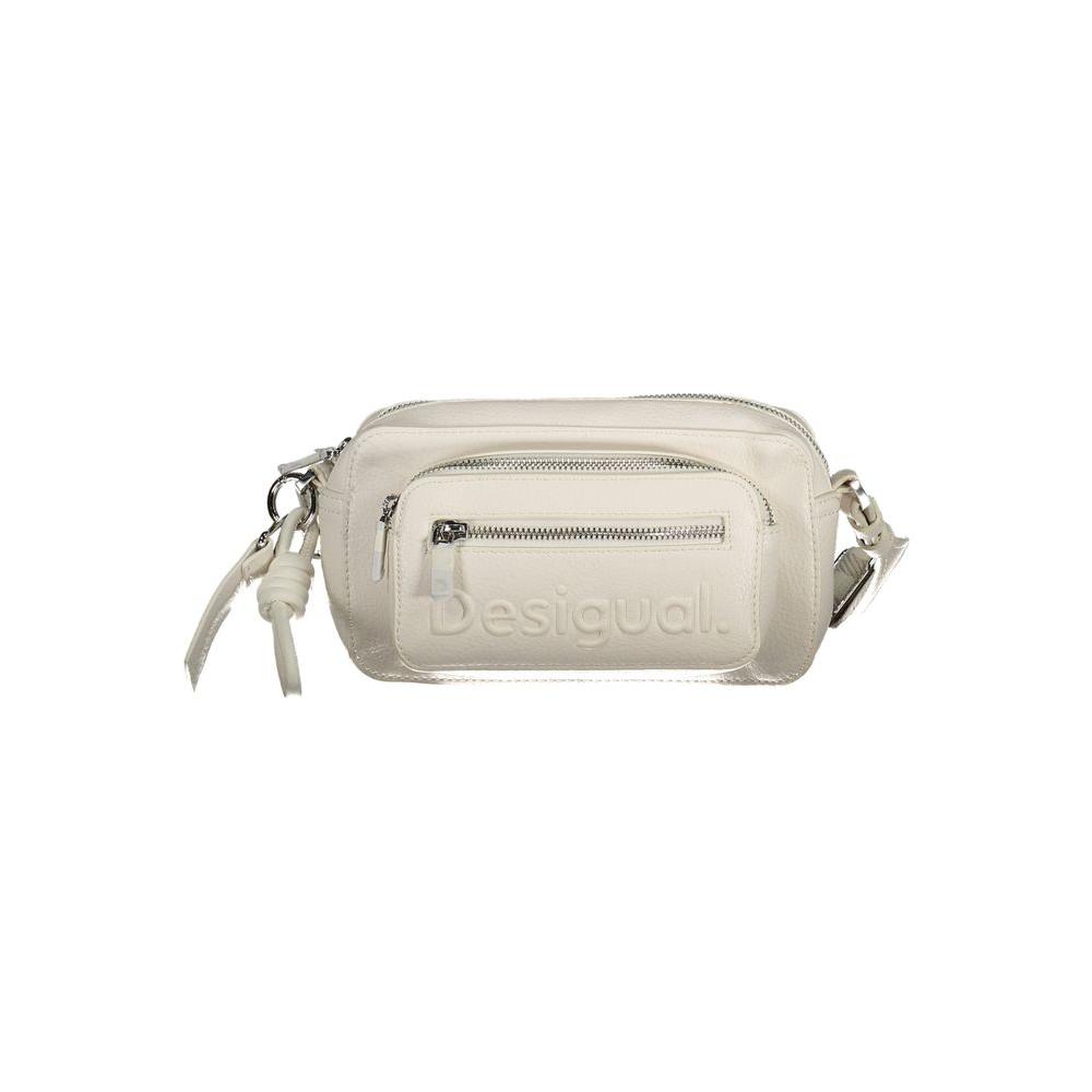 Desigual White Polyethylene Handbag white-polyethylene-handbag-5