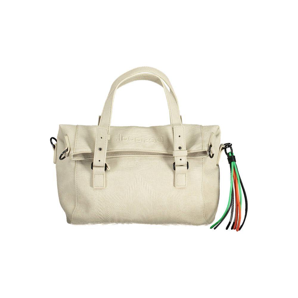 Chic White Contrasting Detail Handbag