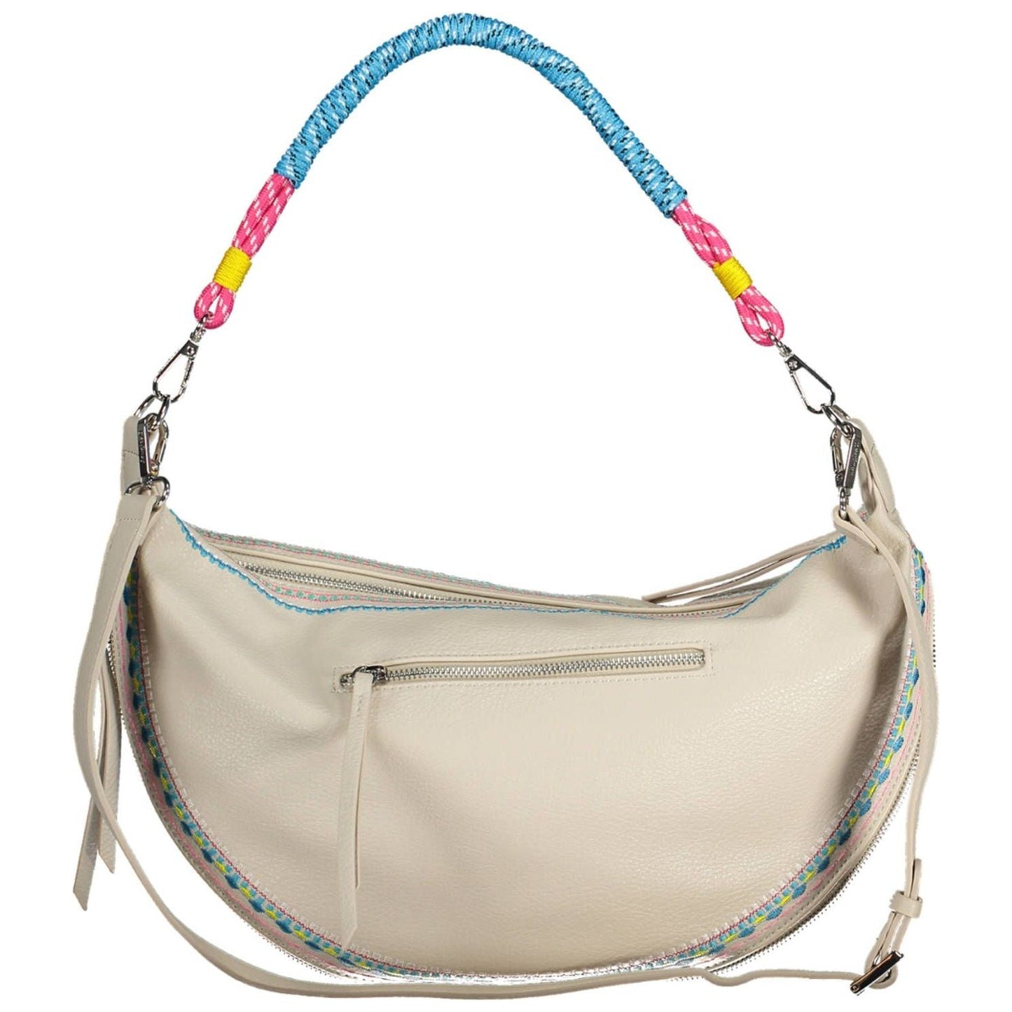 Desigual Chic White Embroidered Expandable Handbag chic-white-embroidered-expandable-handbag