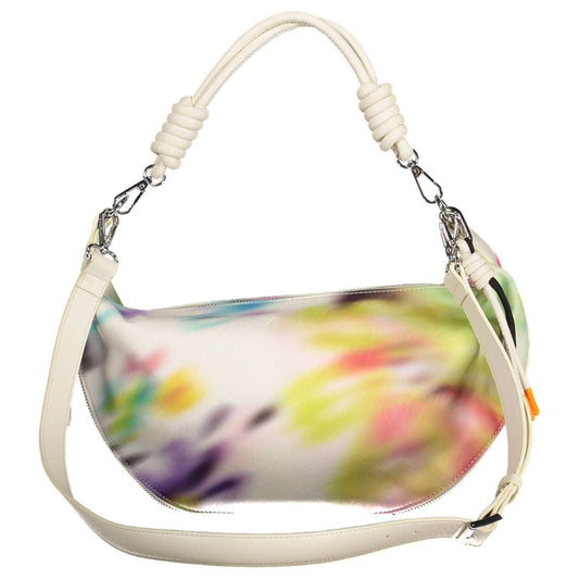 Desigual | Chic White Expandable Handbag with Contrasting Accents| McRichard Designer Brands   