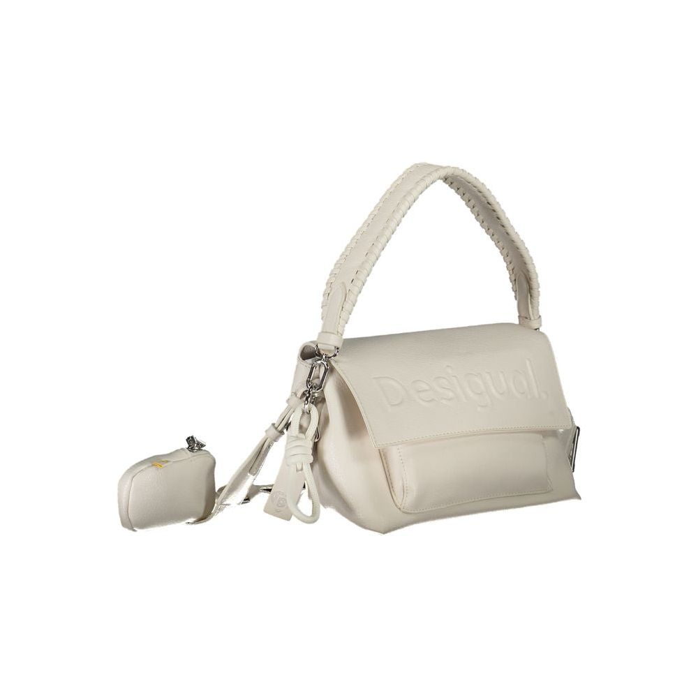 Desigual White Polyethylene Handbag white-polyethylene-handbag-14