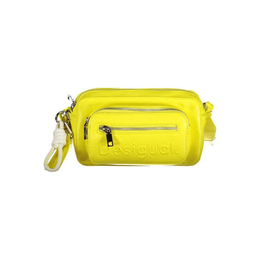 Desigual Yellow Polyethylene Handbag yellow-polyethylene-handbag-1