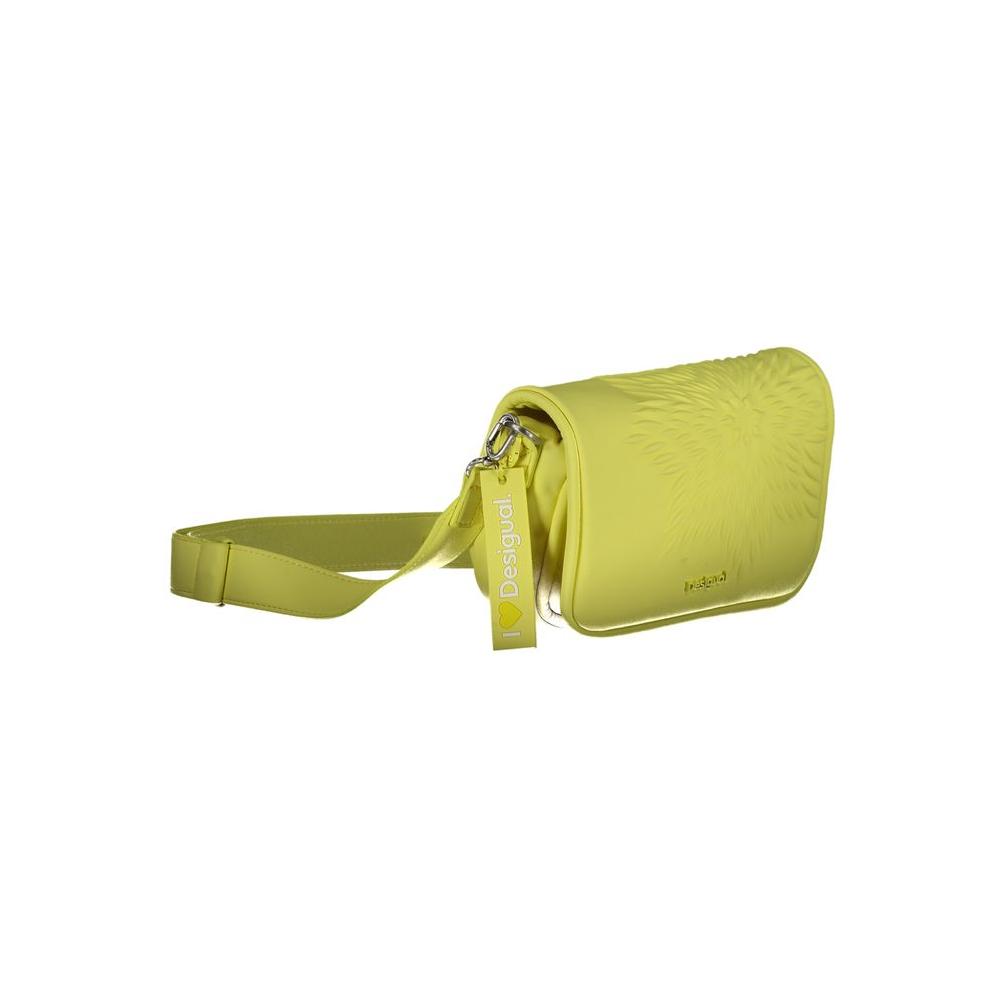 Desigual Yellow Polyethylene Handbag yellow-polyethylene-handbag-3