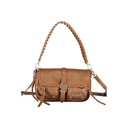 Desigual Brown Polyethylene Handbag brown-polyethylene-handbag-30