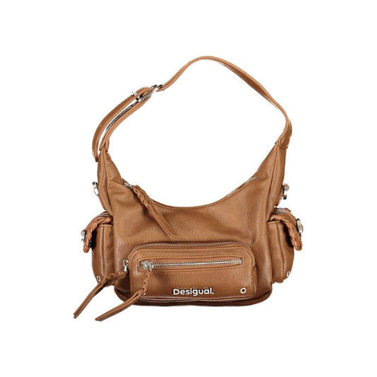 Desigual Brown Polyethylene Handbag brown-polyethylene-handbag-32