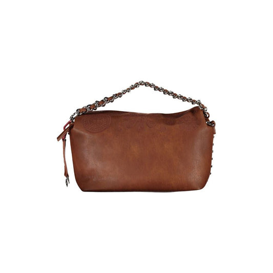 Desigual Brown Polyethylene Handbag brown-polyethylene-handbag-16