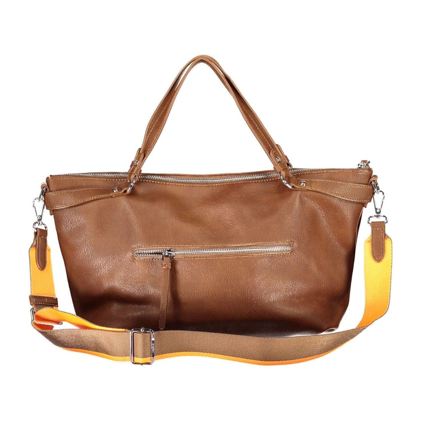 Desigual Chic Brown Polyurethane Handbag with Versatile Straps chic-brown-polyurethane-handbag-with-versatile-straps