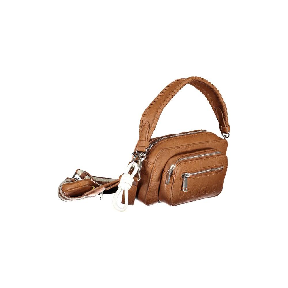 Desigual Brown Polyethylene Handbag brown-polyethylene-handbag-33