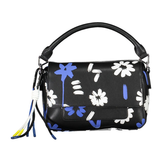 Desigual | Chic Black Polyurethane Handbag with Contrasting Details| McRichard Designer Brands   