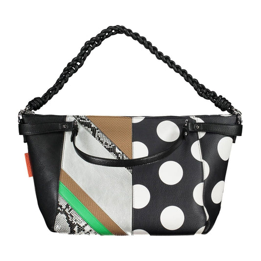 Desigual | Elegant Black Versatile Handbag with Removable Straps| McRichard Designer Brands   