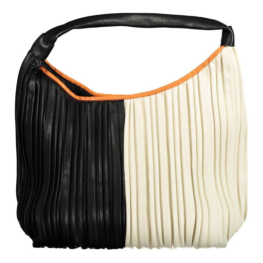 Chic Black Shoulder Bag with Contrasting Accents