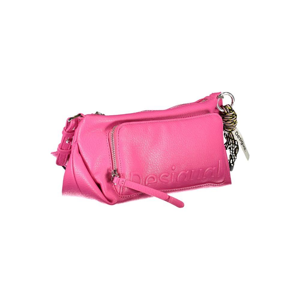 Desigual Pink Polyethylene Handbag pink-polyethylene-handbag-18