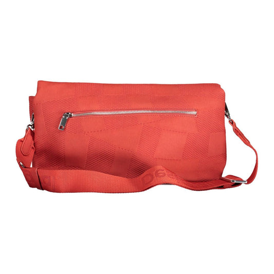Desigual | Chic Red Polyurethane Handbag with Multiple Compartments| McRichard Designer Brands   