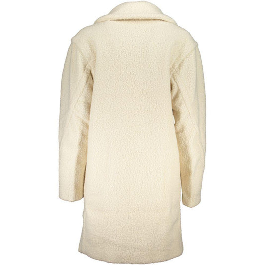 Desigual | Elegant White Long-Sleeved Coat| McRichard Designer Brands   