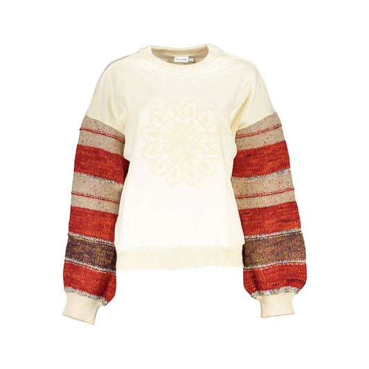 Desigual White Cotton Sweater white-cotton-sweater-7