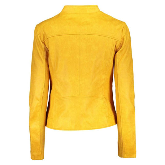 Vibrant Yellow Athletic Jacket with Chic Logo