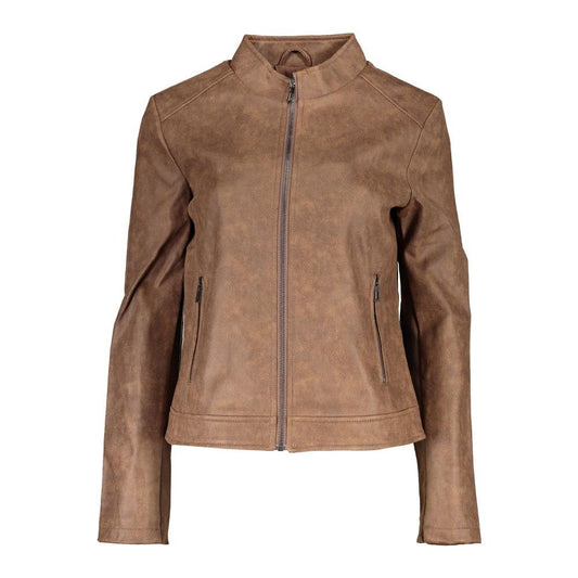Desigual | Chic Brown Sports Jacket with Long Sleeves| McRichard Designer Brands   