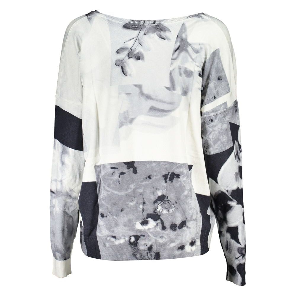 DesigualV-Neck Contrast Detail Sweater in WhiteMcRichard Designer Brands£99.00