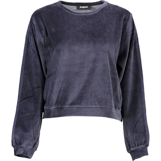 Desigual Chic Blue Long-Sleeved Round Neck Top chic-blue-long-sleeved-round-neck-top