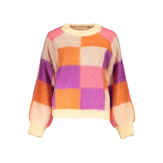 Desigual | Chic Pink Contrast Crew Neck Sweater| McRichard Designer Brands   