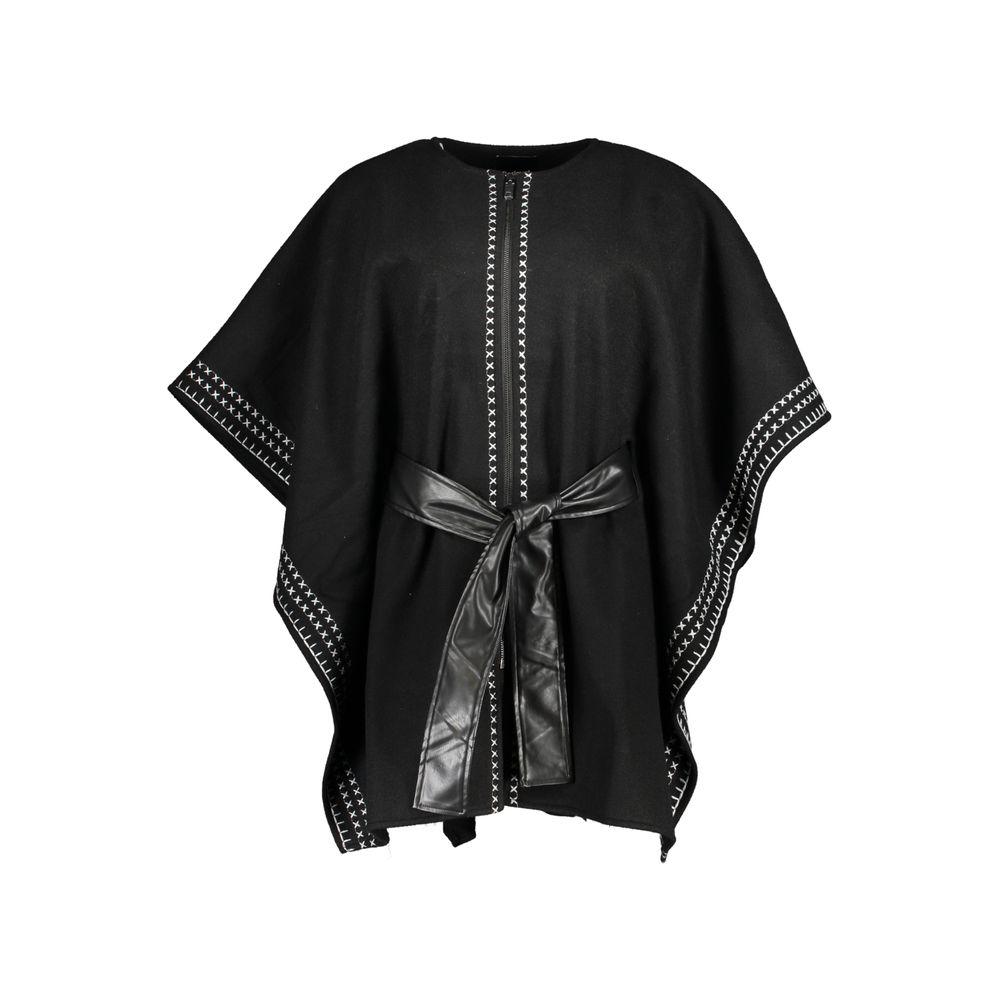 Desigual Chic Crew Neck Poncho with Contrast Details chic-crew-neck-poncho-with-contrast-details