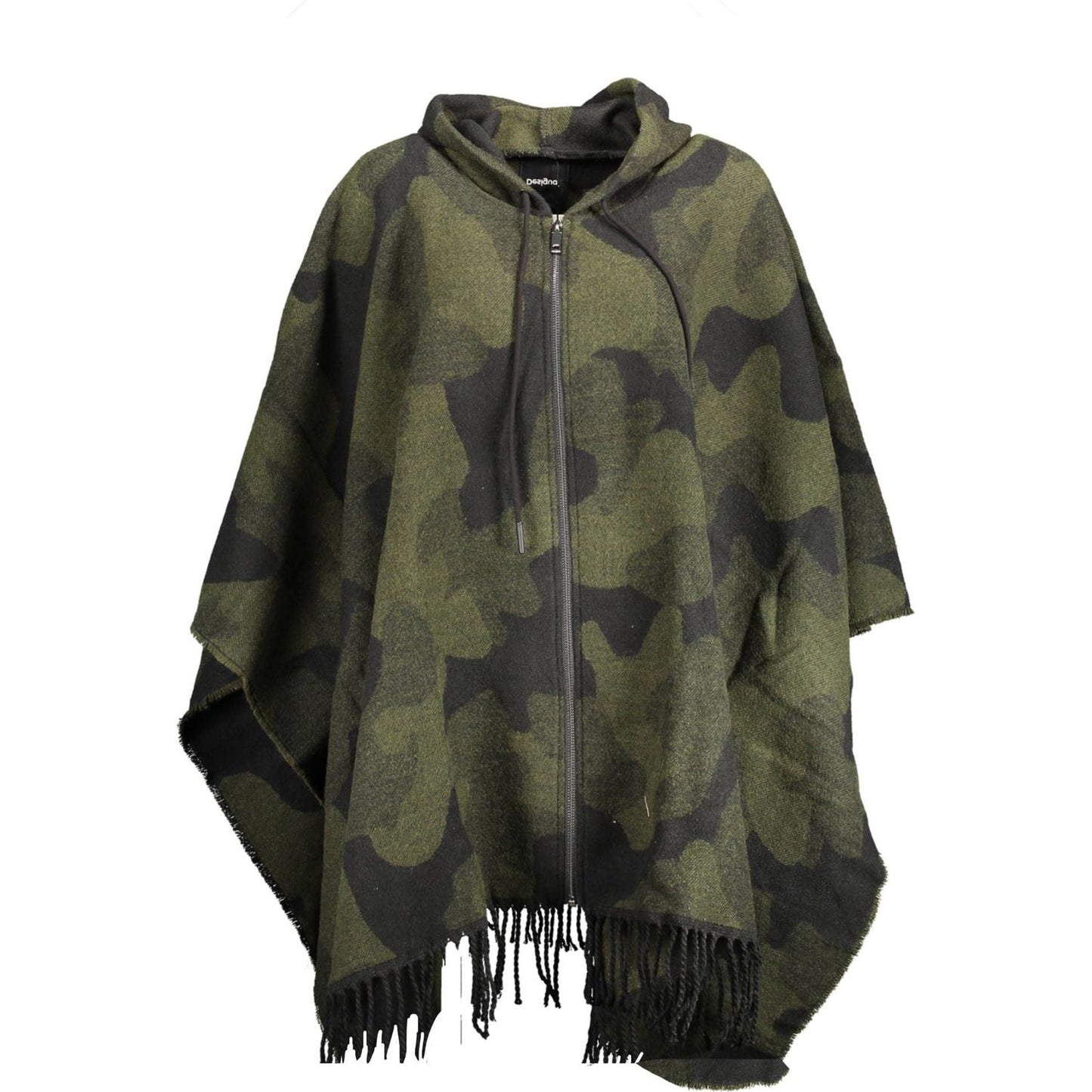 Desigual Chic Contrasting Poncho with Hood and Zip Details chic-contrasting-poncho-with-hood-and-zip-details